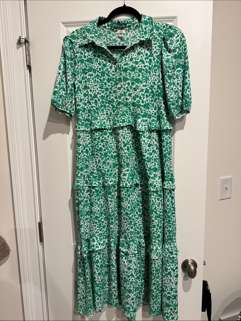 River Island Green and White Floral Midi Dress